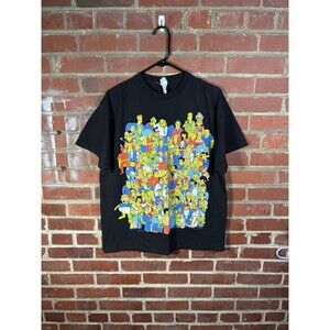 Vintage Y2K The Simpson’s Shirt Characters Collage Black Fox Channel Adult Large
